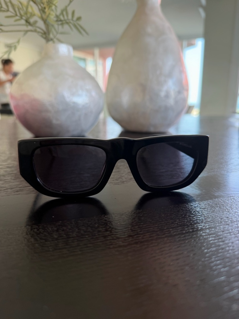 Le Specs Black Rectangular Women's Sunglasses